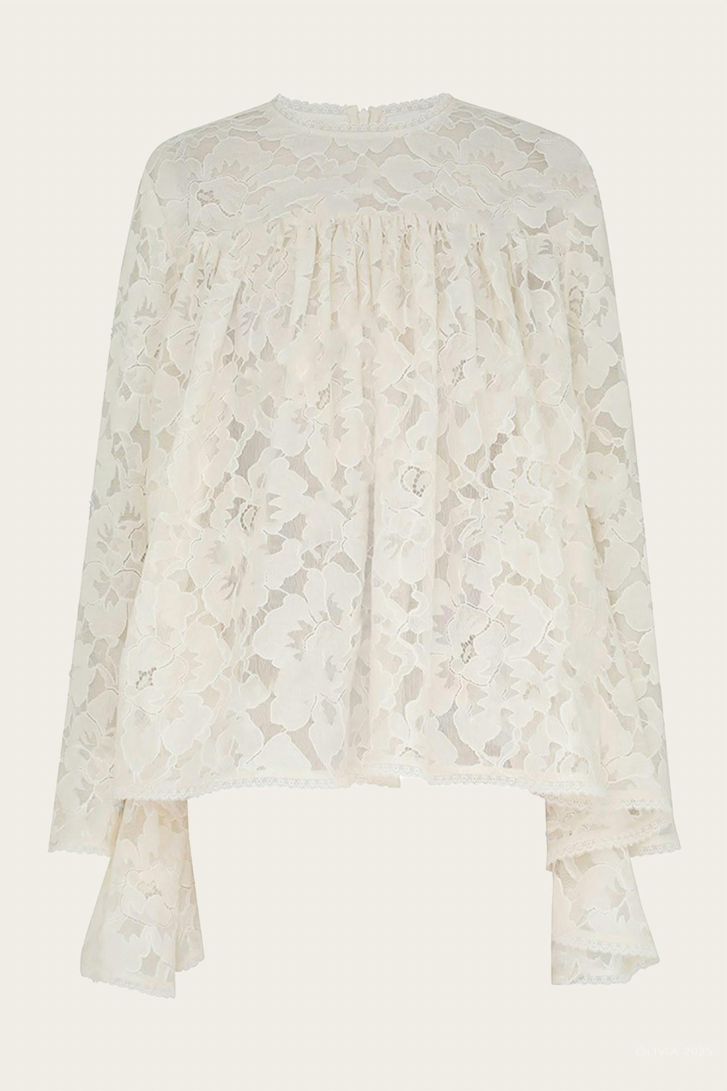 Zimmermann - Illuminate Lace Gathered Top
