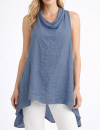 Tempo Paris - Linen Cowl Tunic Top