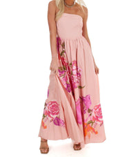 Flying Tomato - Flower Market Strapless Maxi Dress