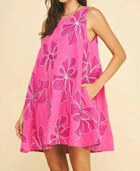 Pinch - Floral Embroidered Tank Mini Dress
