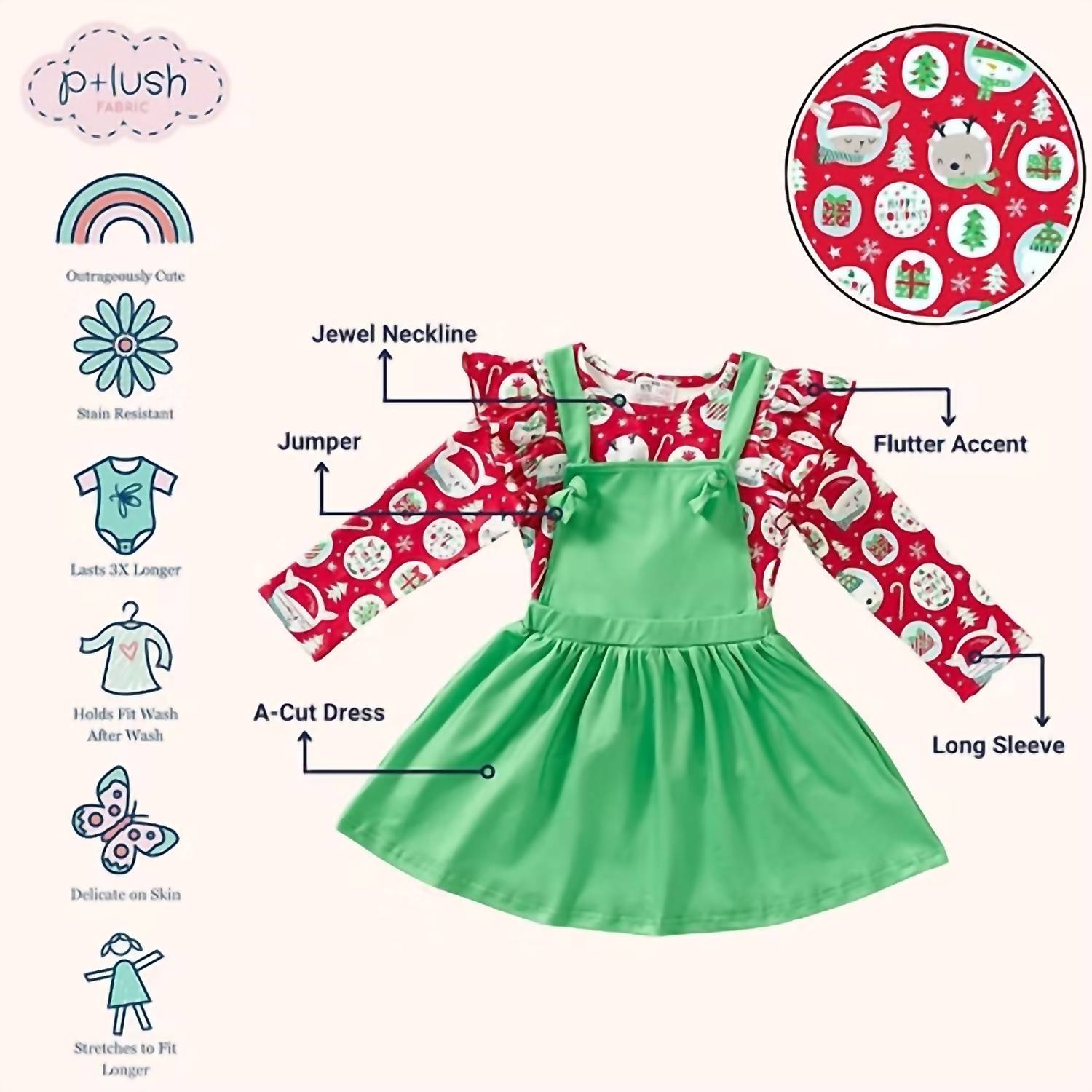 Pete + Lucy - Girls Holiday Dreams Jumper Dress