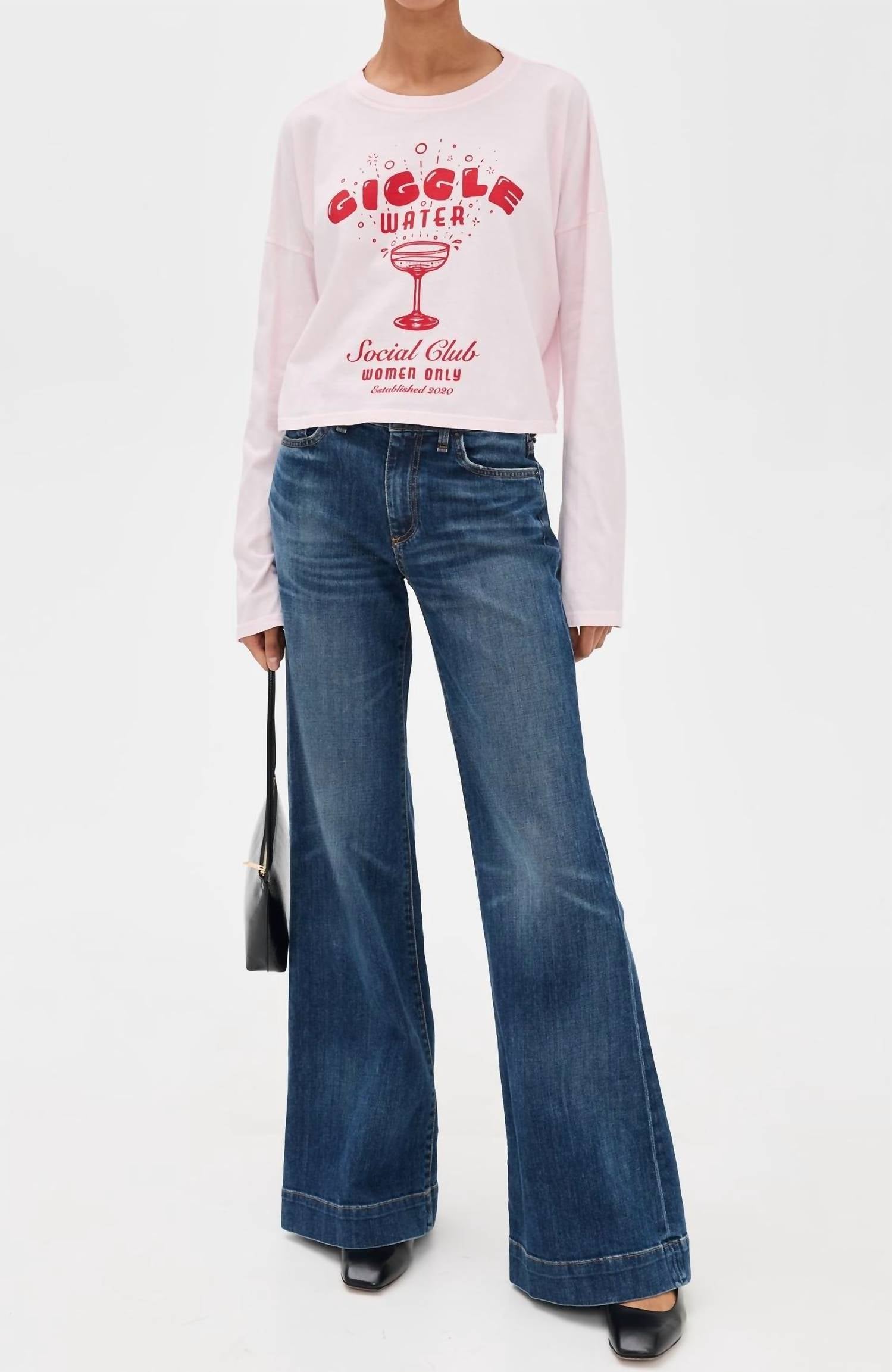 ASKK NY Giggle Water Classic Tee in giggle water long sleeve - women's t-shirt - detail view