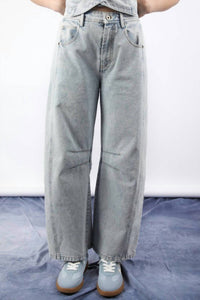 VERY J High-Waisted Barrel Jeans in light wash - women's jeans - view 5