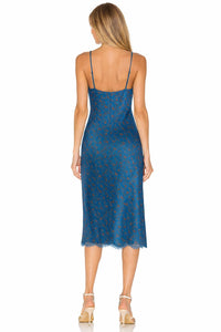 Gold Hawk Chloe Silk Slip Dress in blue - women's dress - alternate view