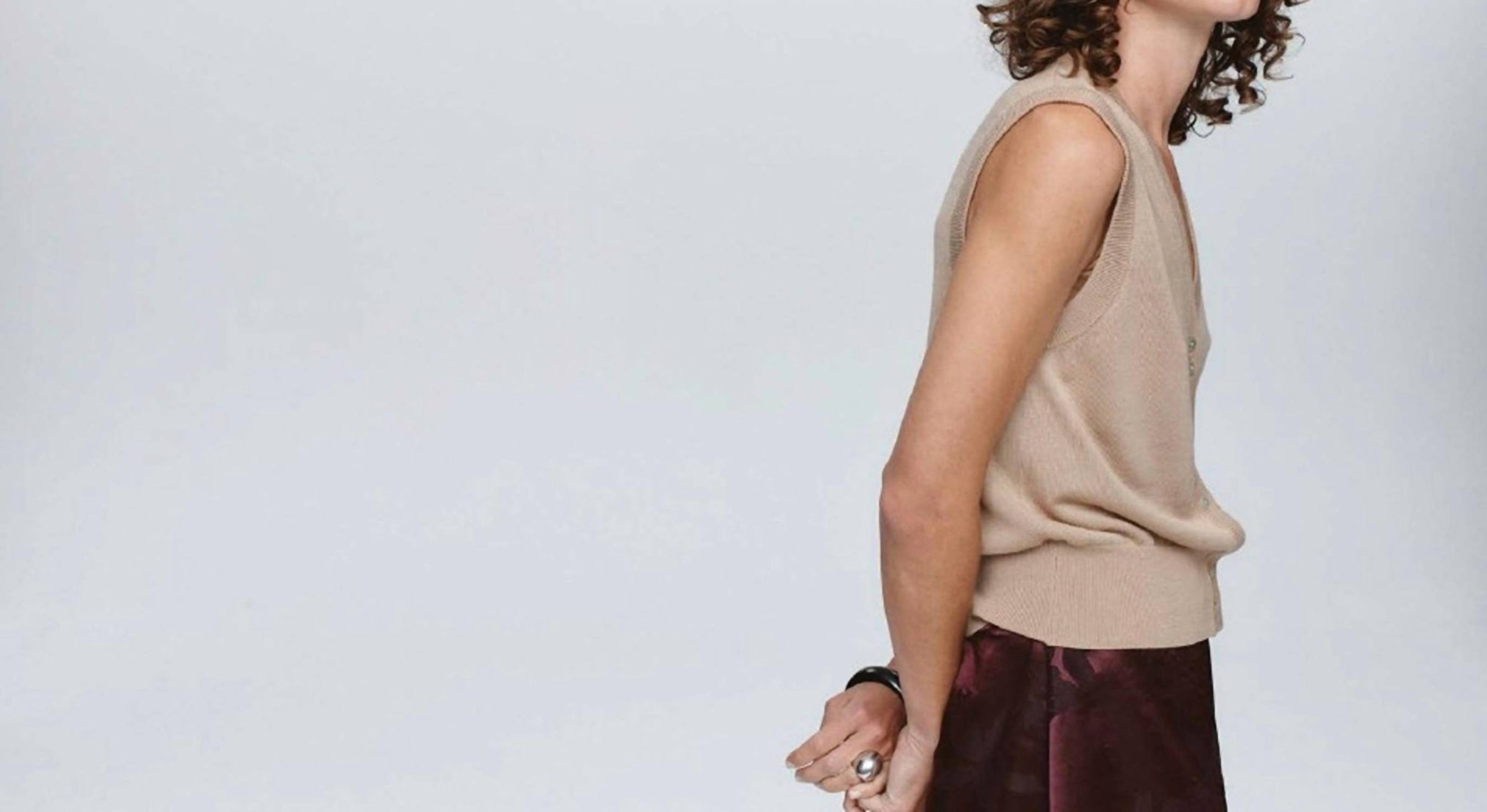 Marle Foundations Vest in almond - women's jacket - alternate view