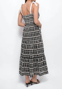 Greylin - Arkwright Embroidered Eyelet Smock Midi Dress