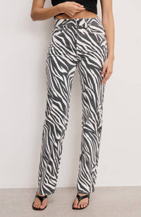 Good American - Zebra Good Icon Straight Jeans