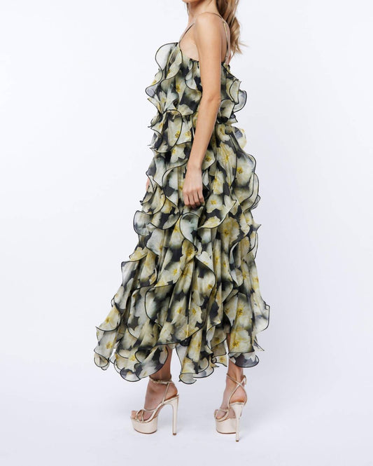 Ciebon - Irina Structured Ruffle Cocktail Midi Dress
