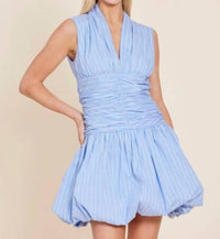 Dolce Cabo - Poplin Striped Bubble Mini Dress