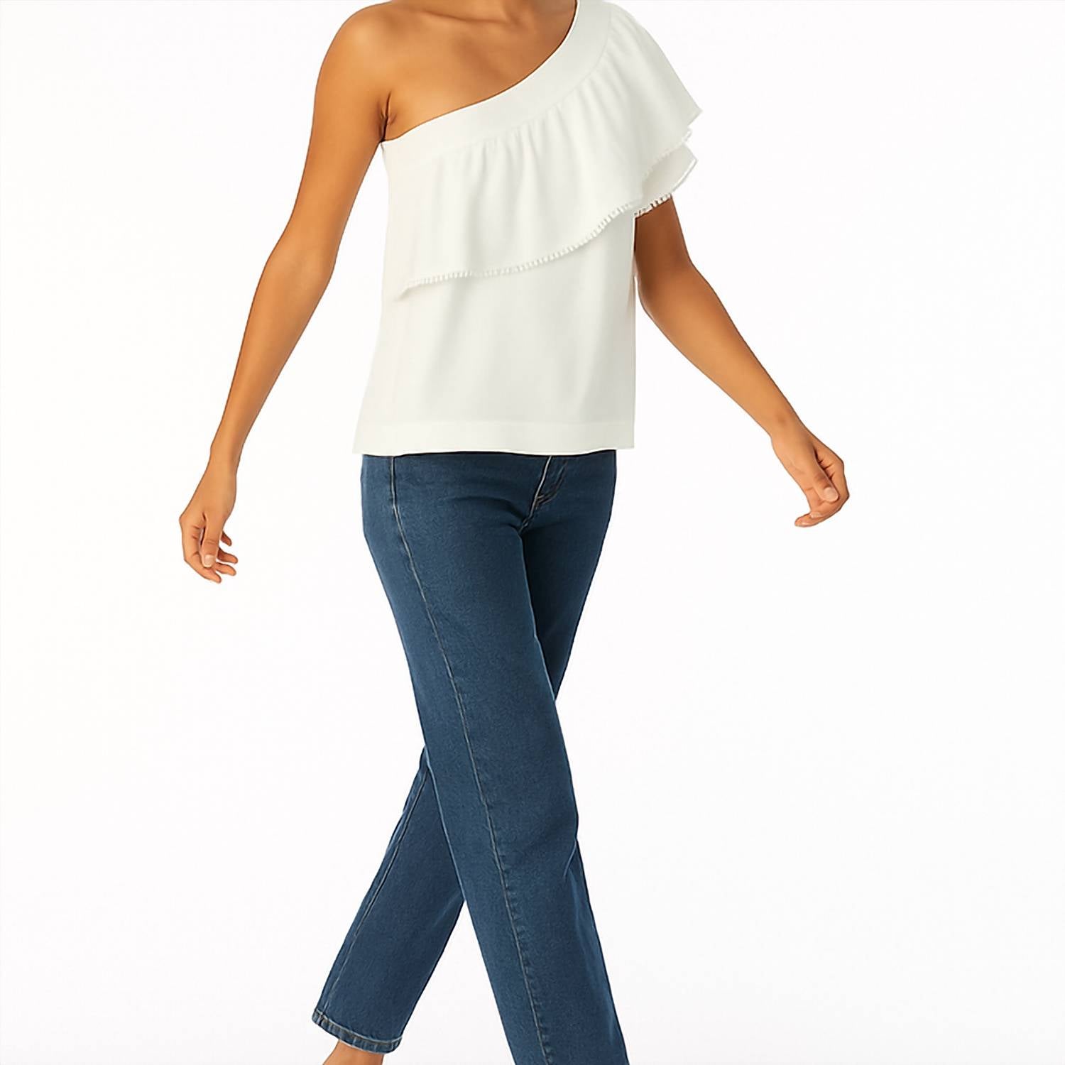 Trina Turk - One Shoulder Pom Pom Top