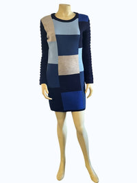 One in a Million Women's Long Sleeve Colorblock Sweater Dress in a million women s long sleeve colorblock sweater dress in blue multi - women's dress