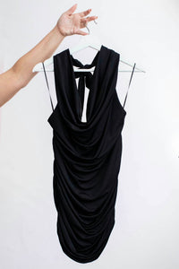 Dress Forum - Plunging Halter Neck Ruched Mini Dress