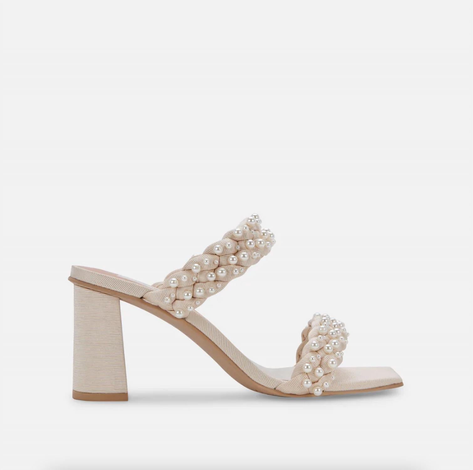 Dolce Vita Women's Paily Pearl Heels in vanilla pearls - women's sandal - alternate view