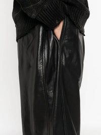 R13 - Pleated Wide Leather Pants
