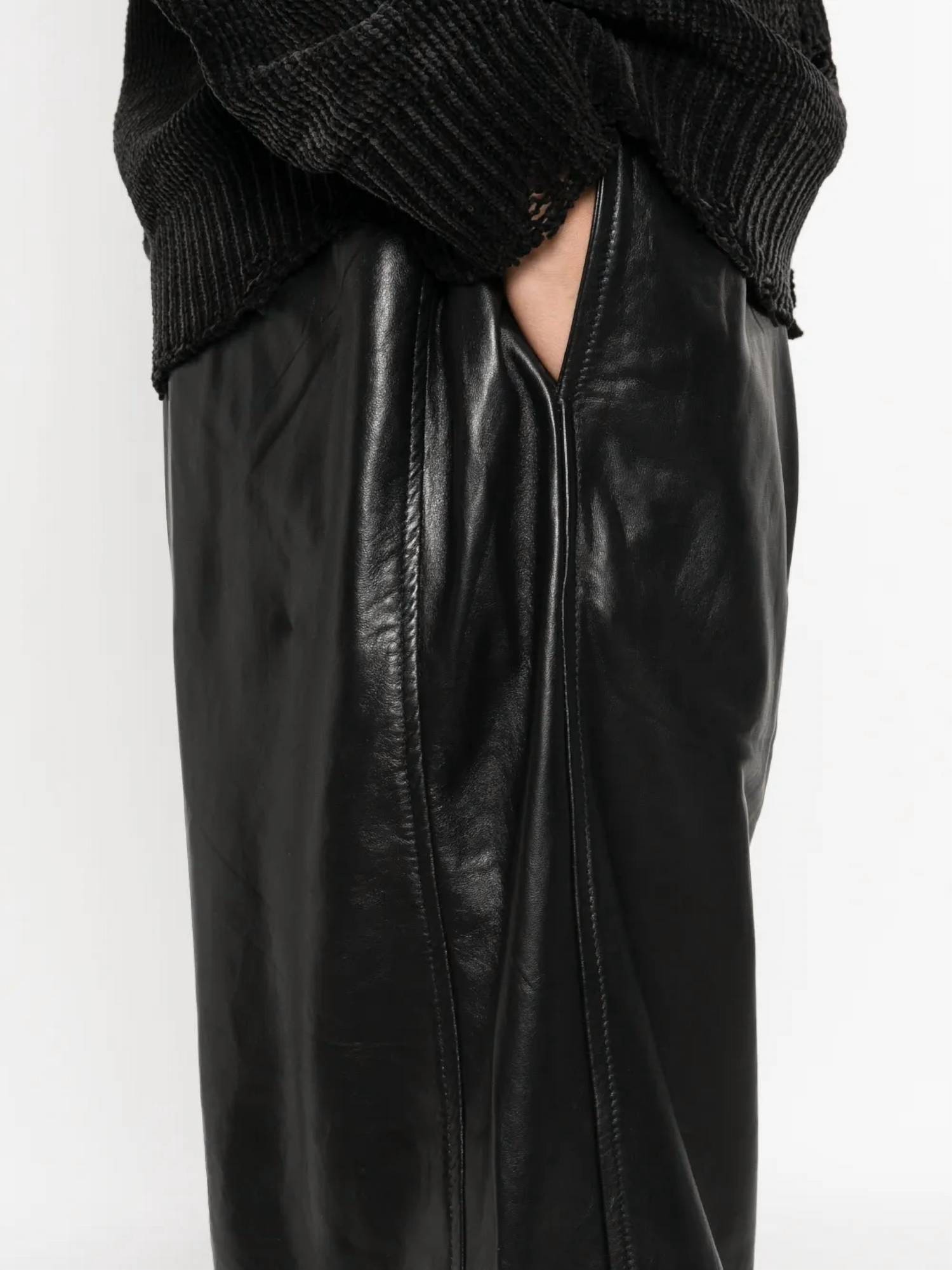 R13 - Pleated Wide Leather Pants