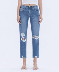 Lovervet - High Rise Boyfriend Distressed Jeans