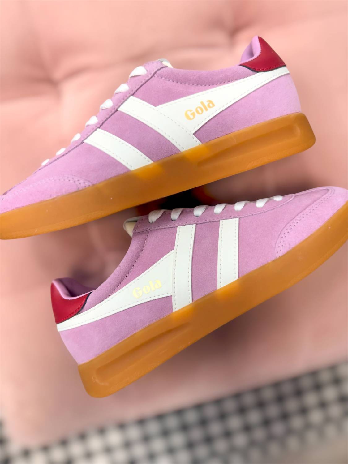 Gola Women's Cyclone Trainer Sneakers in candy off white deep red gum - women's sneaker - view 8