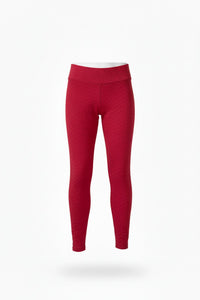 BBrazil Clothing Basket Weave Jacquard Long Leggings in red - women's pants - detail view