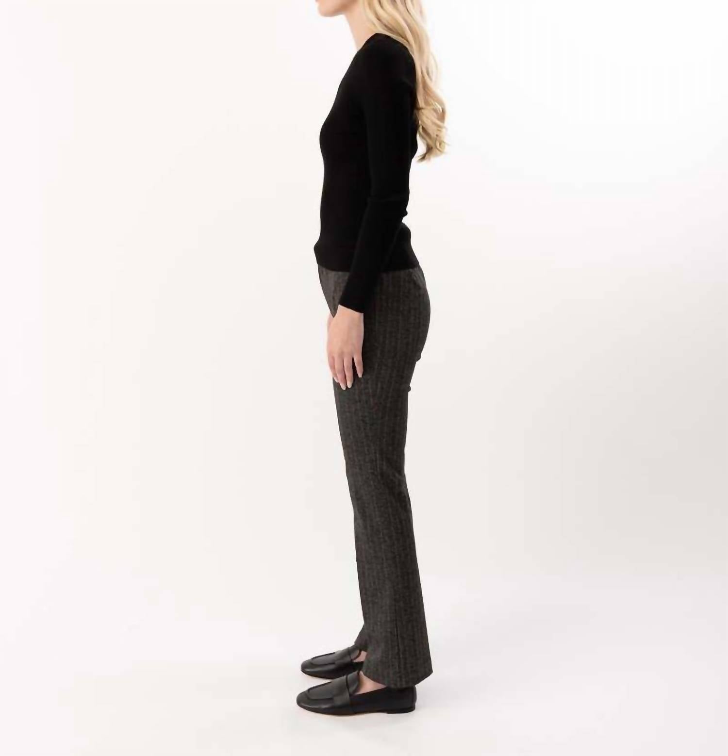 Elliott Lauren Hot Line Pinstripe Pull on pant in multi - women's pants - detail view