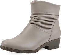 Cliffs by WHITE MOUNTAIN Women's Durbon Cushioned Ankle Booties in light taupe smooth - women's shoe - detail view