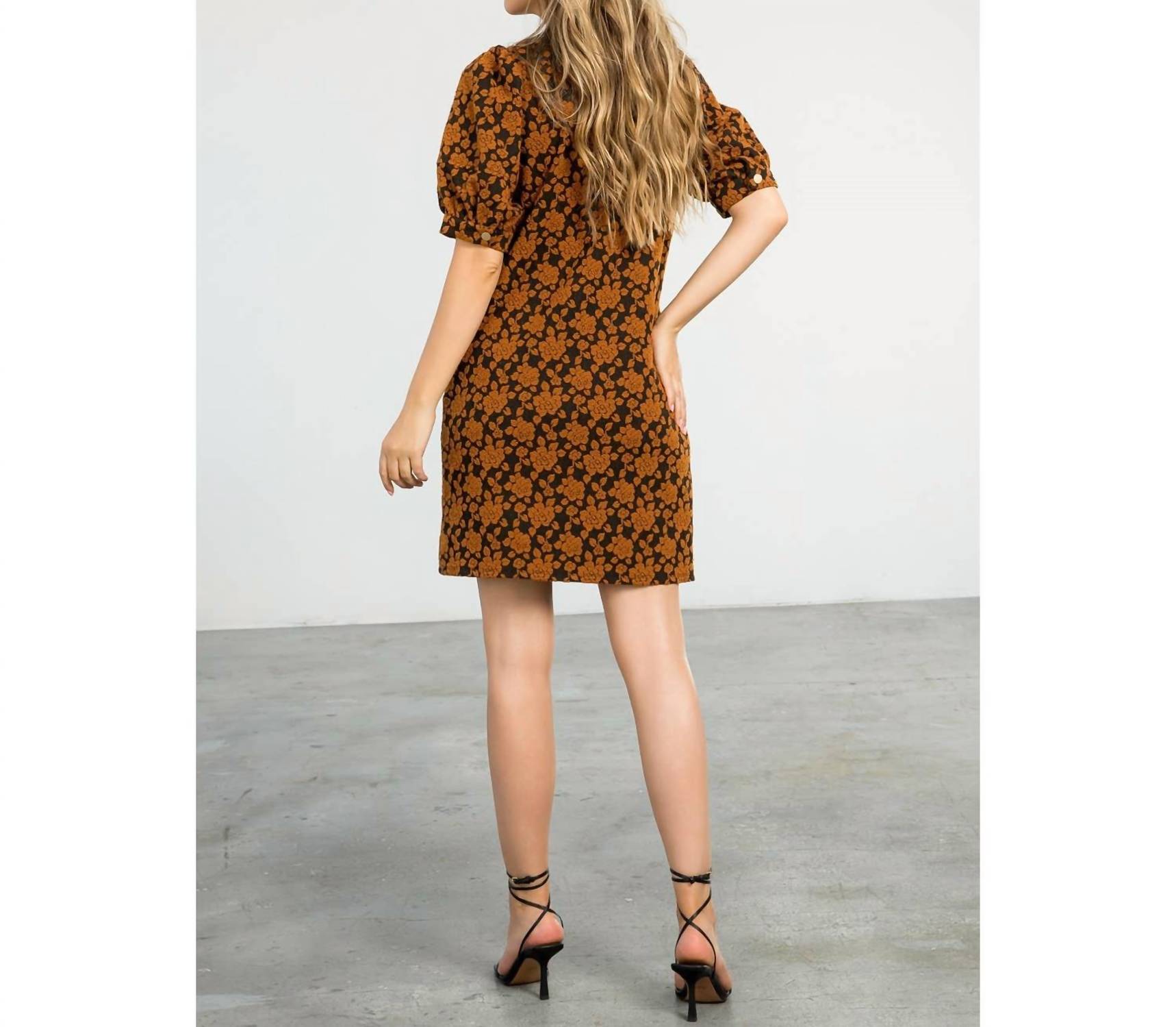 Thml - Textured Dress With Puff Sleeves