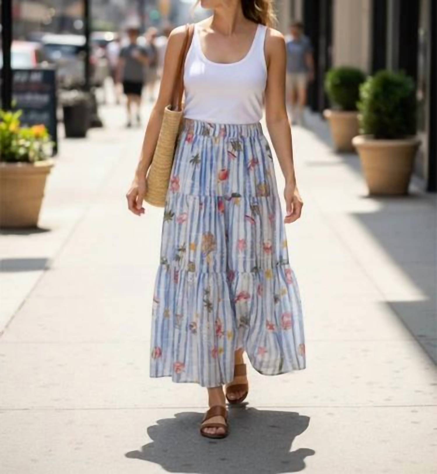 Entro - Summer Print Midi Skirt