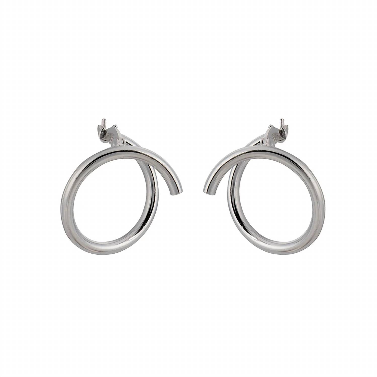 Gold & Honey - Women's Crossover Bangle Bracelet And Hoop Earrings Set