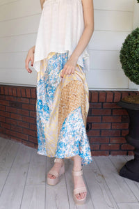 mystree Wildflower Dreams Mixed Floral Midi Skirt in purple - women's skirt