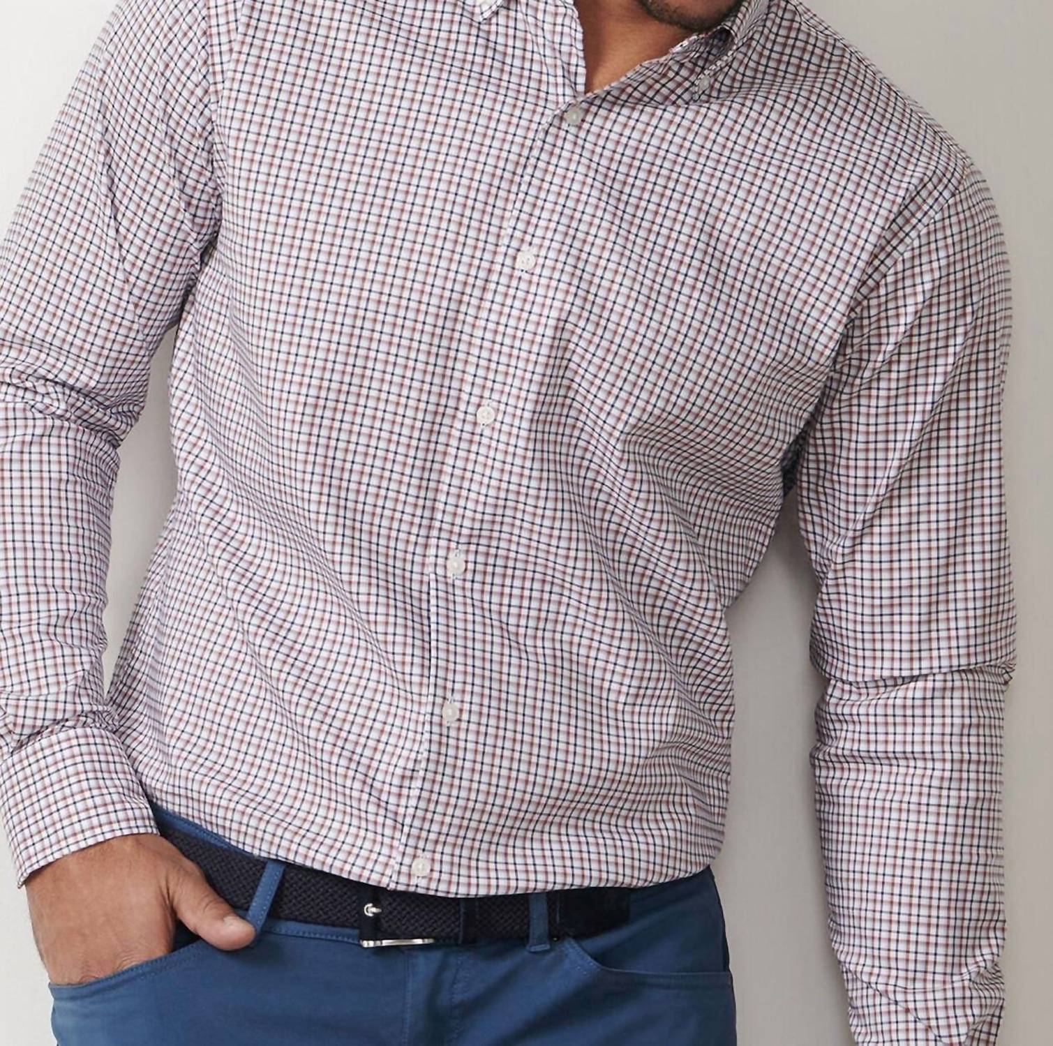 PETER MILLAR Julian Crown Lite Cotton-stretch Sport Shirt in navy - men's shirt