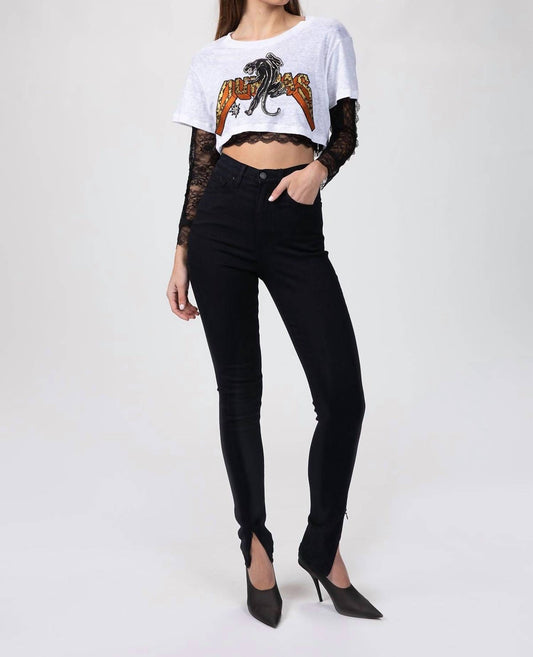 HIGH RISE SKINNY ZIP JEAN