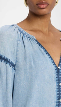 Rails - Toshi Denim Peasant Top