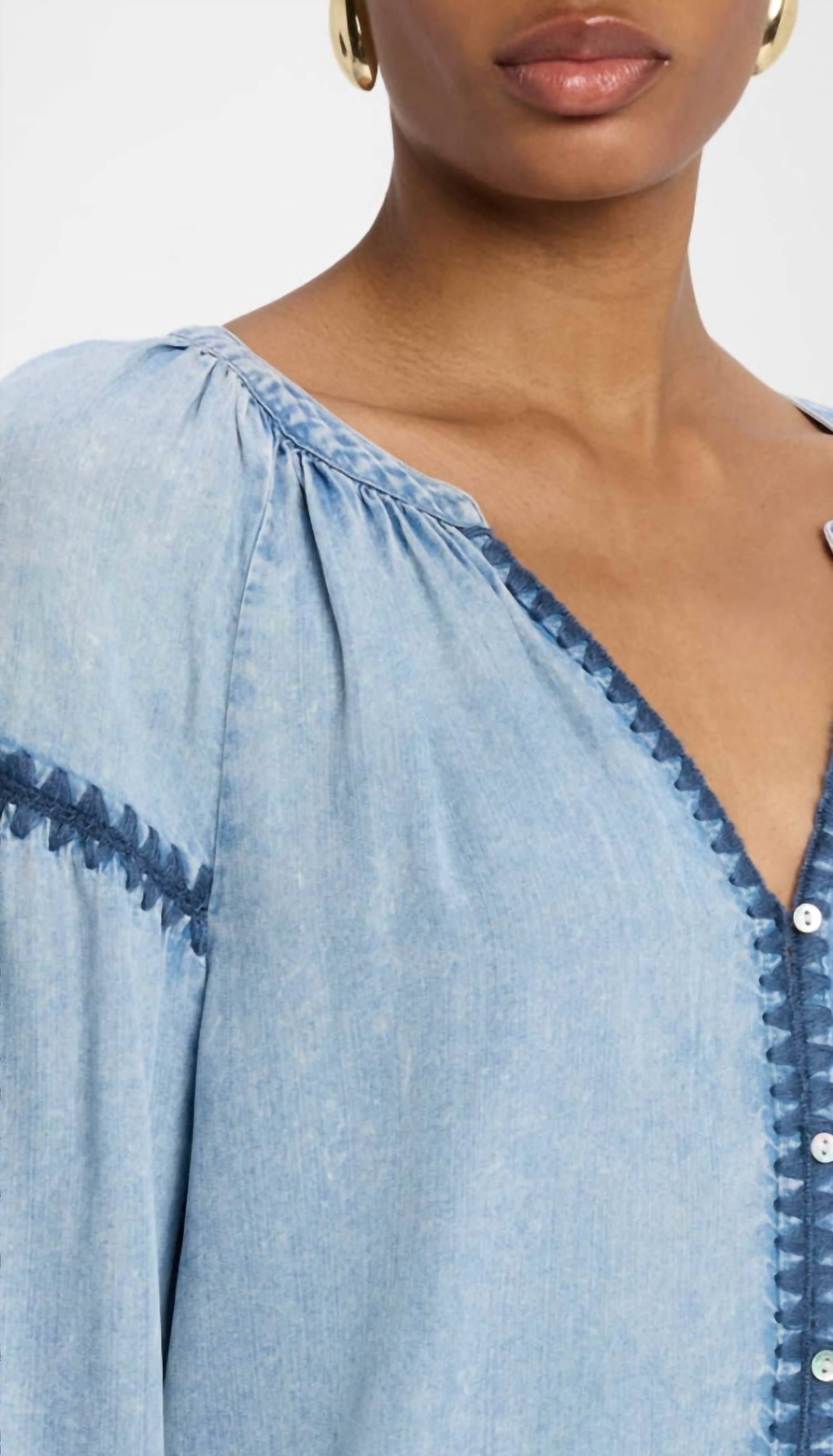 Rails - Toshi Denim Peasant Top