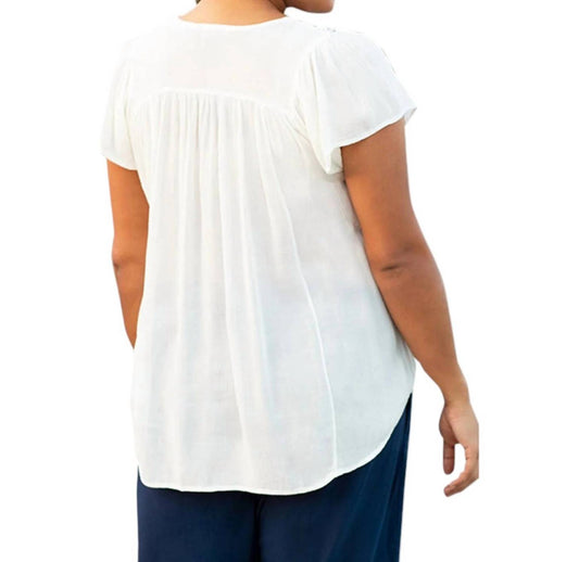On The Plus Side - Karla Embroidered Blouse - PLUS