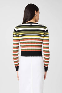 TOCCIN Joey Cropped Stripe Cardigan in multicolor - women's cardigan - alternate view