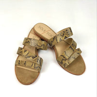 Sole Society - Women's 3 Strap Snake Slide Sandals