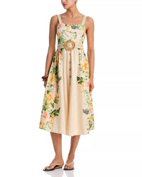 Moon River - Belted Floral Midi Dress