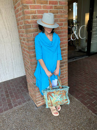 Sea Breeze - Hawaiian Gauze Cowl Neck Tunic Top