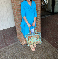 Sea Breeze - Hawaiian Gauze Cowl Neck Tunic Top