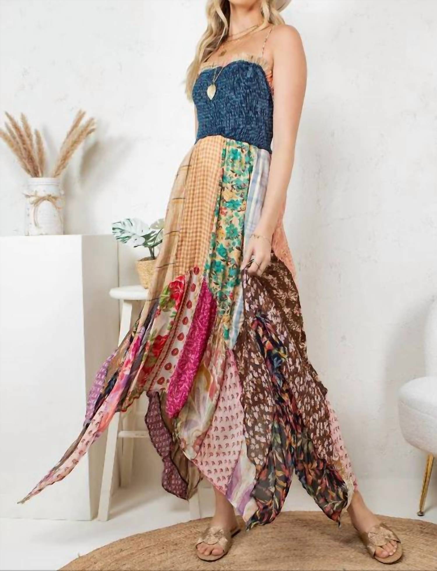 Young Threads - Women's Handkerchief Hem Mid Length Dress