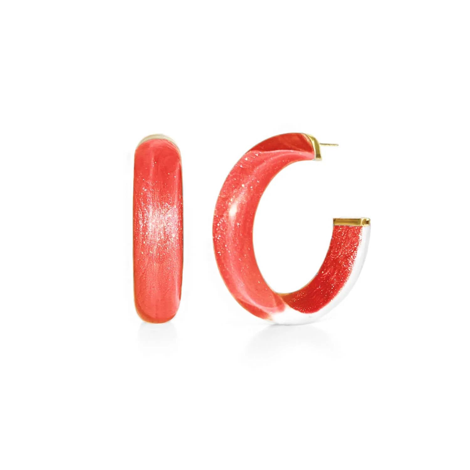 Gold & Honey - Women's Small Illusion Lucite Hoop Earrings