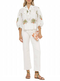 Oliphant - Ruffle Front Button Top