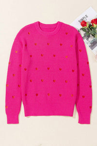 Pretty Bash - Valentine Heart Drop Shoulder Crewneck Sweater