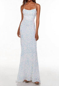 Alyce Paris - Spaghetti Strap Sequin Evening Gown