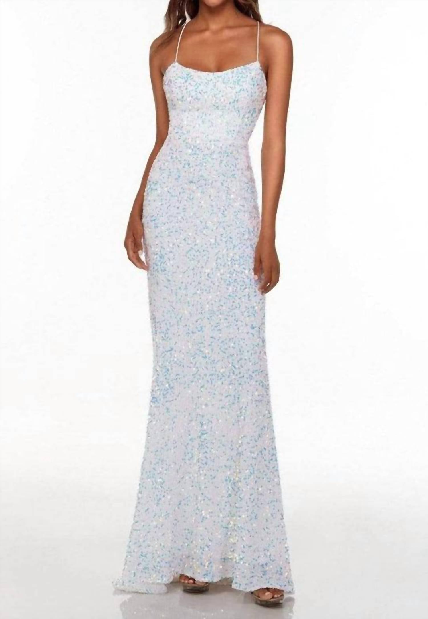 Alyce Paris - Spaghetti Strap Sequin Evening Gown