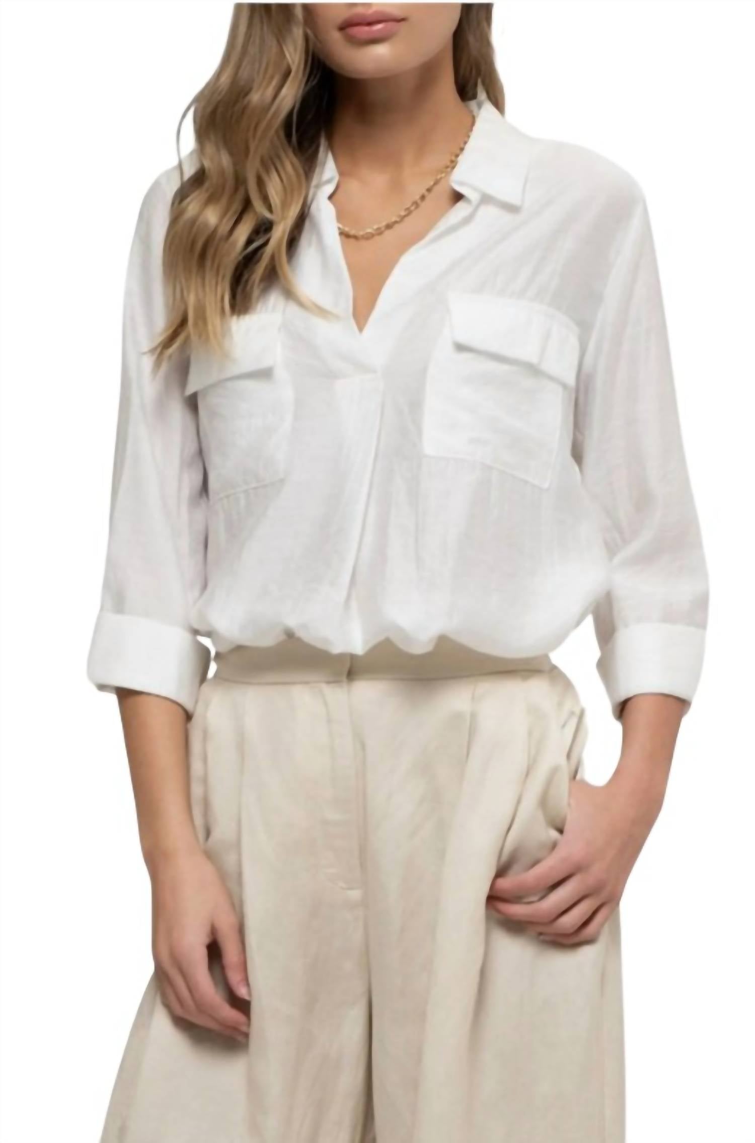 Blu Pepper - Woven Button Up Top