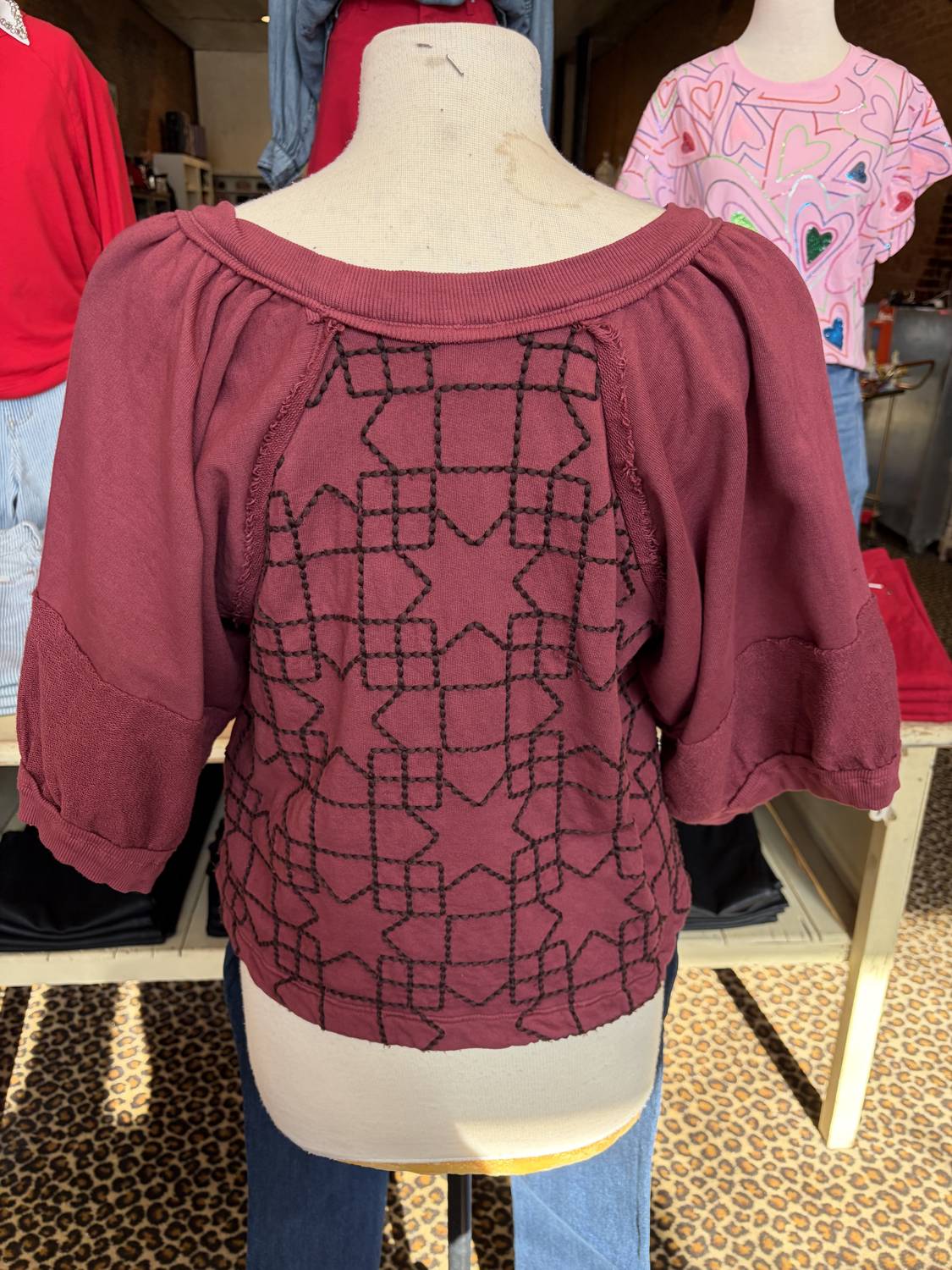 Ivy Jane - Women's Quilted Pattern Knit Top