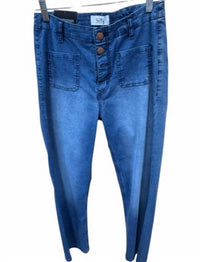 Myra Women's Sprico High-waist Buttoned Straight Jeans in md blue - women's jeans