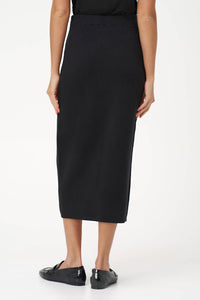 M made in Italy Knit Skirt in italy knit skirt in black - women's skirt - detail view