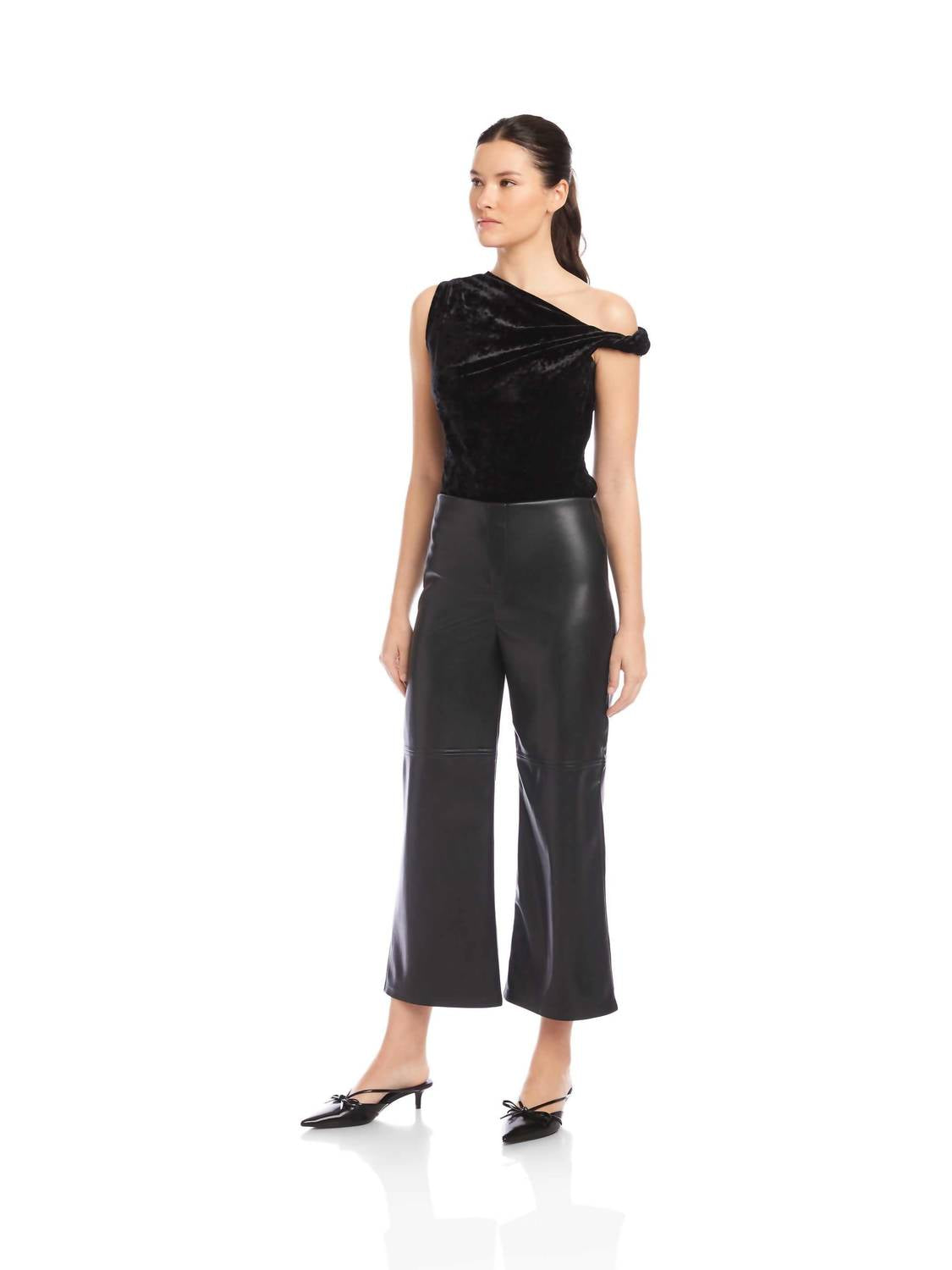 Fifteen Twenty - Faux Leather Cropped Pants