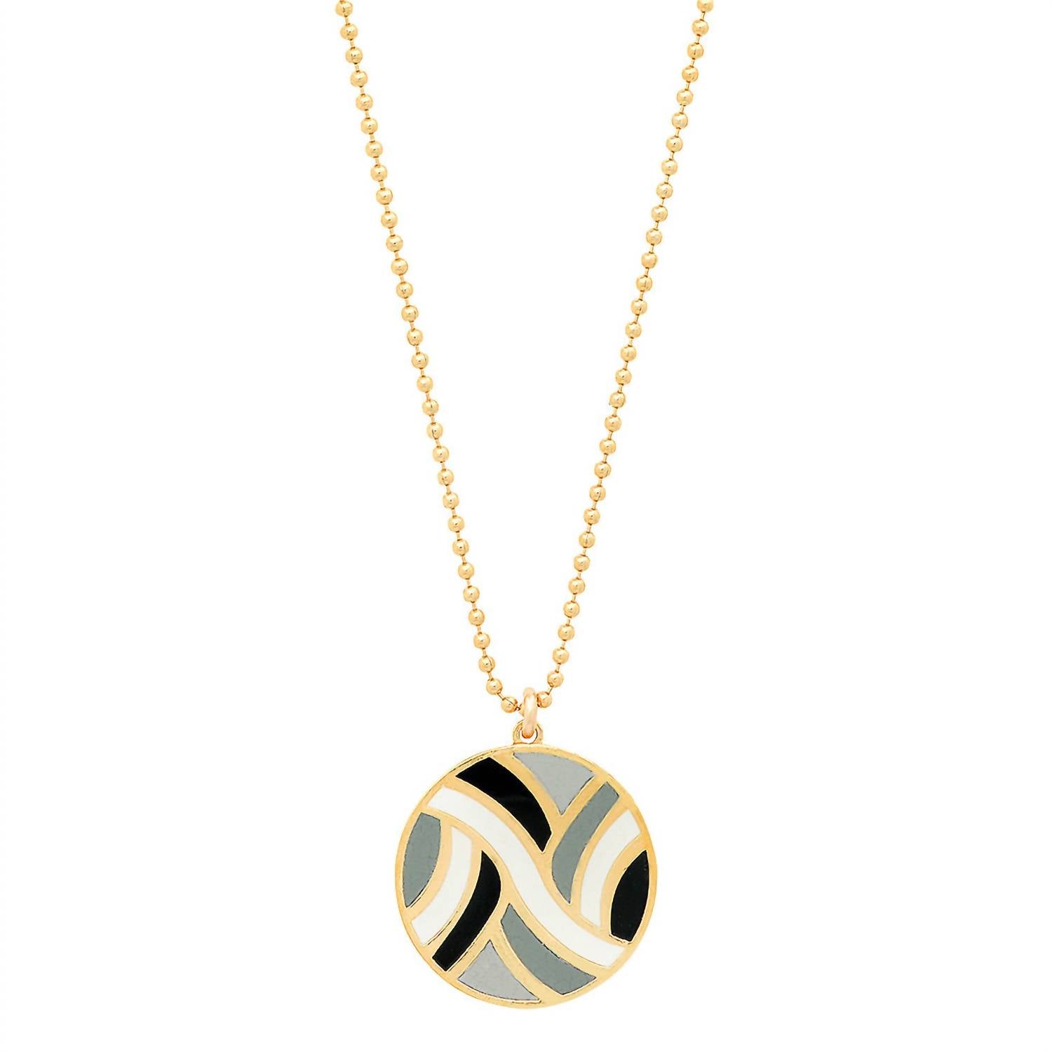 Jessica Elliot - Women's Large Round Enameled "Swirl" Pendant Necklace